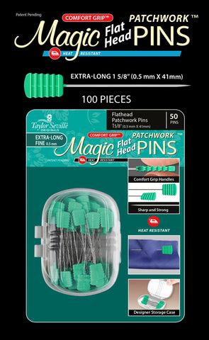 Magic Pins Flat Head Patchwork Extra Long 100pc