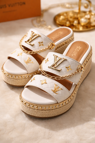 Luxury Monogram Leather Sandals – Premium Designer Style